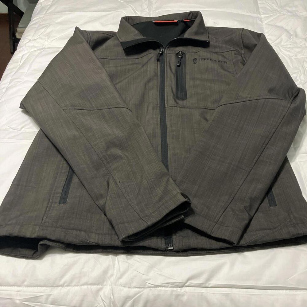 FREE COUNTRY Womens Hard Shell Water Resistant Lined Size Medium In D/gray